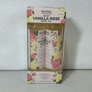 BeWell By Naturewell Silky Vanilla Rose Body Oil 2x6 Fl oz New